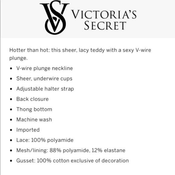 Victoria’s Secret V Wire Lace Teddy Thong Bodysuit in Black M - Picture 12 of 13